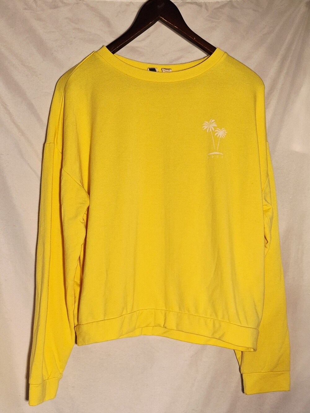 ROXY surfbum Yellow Palm Graphic Women's Crewneck Sweatshirt